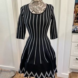 LINE black and white knit dress